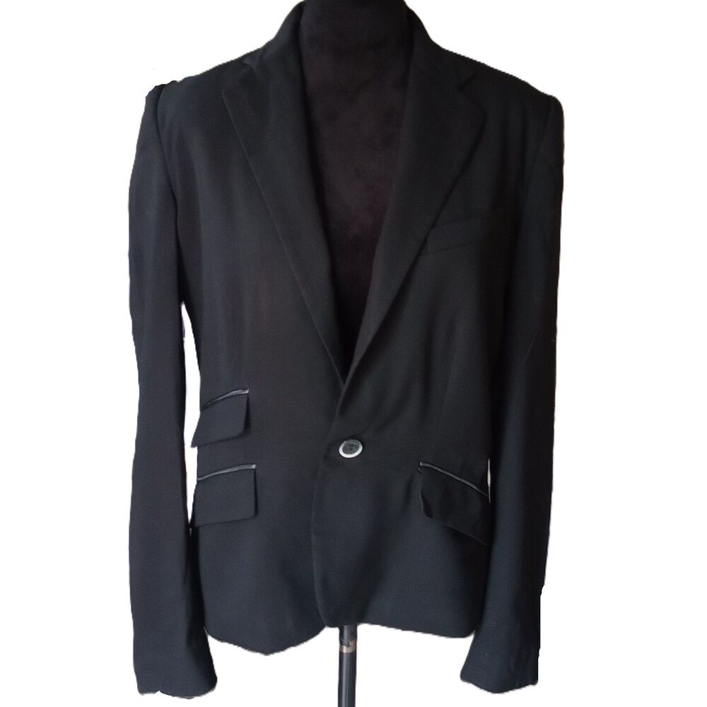 Ralph Lauren, Black Label, Women's 8 Black 98% Wool Blazer, Vtg.